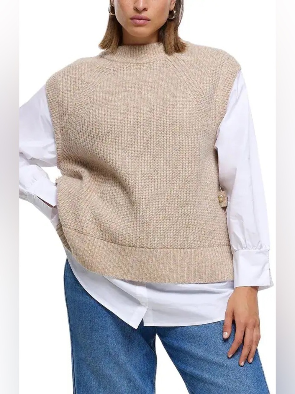 River Island Mixed Media Sweater